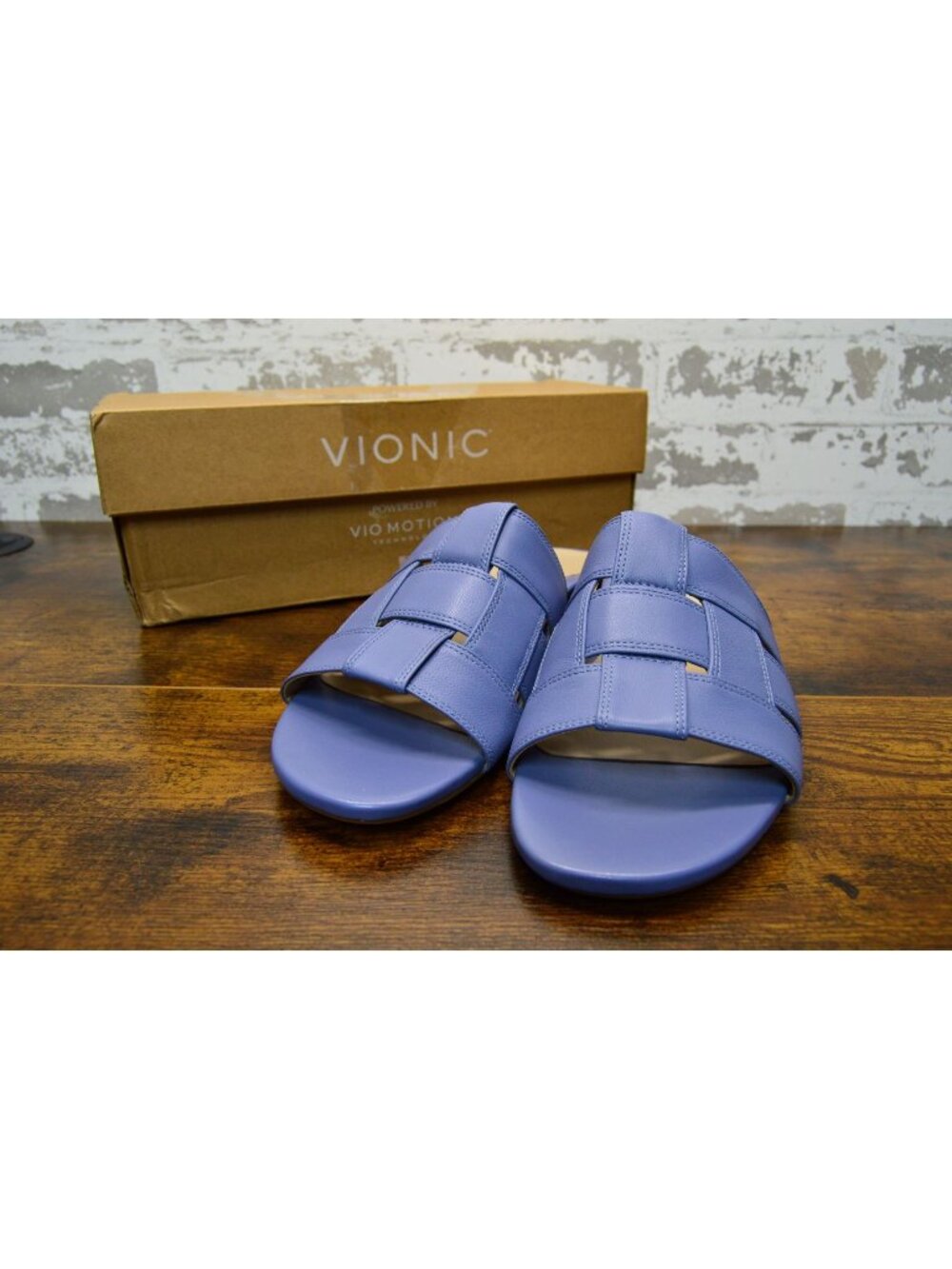 Vionic Women's Glendora Slide Sandals Size 9 Pacific Blue Comfort Shoes